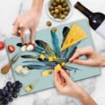 thumbnail image 3 of Floral Cutting Board, Inspirational Bouquet of Types of Colorful Retro Style Quill Pen Feather, Decorative Tempered Glass Cutting and Serving Board, Large Size, Multicolor, by Ambesonne, 3 of 4