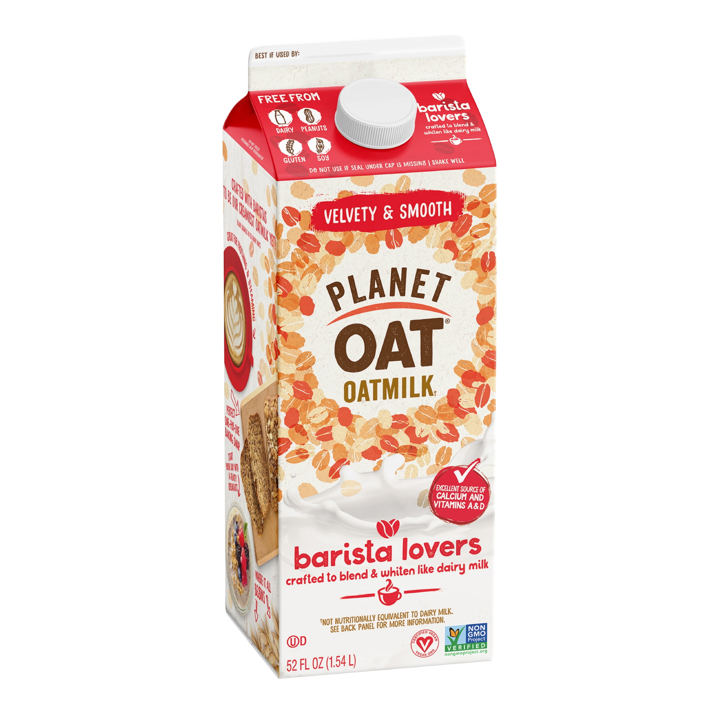 Planet Oat Oat Milk, Velvety & Smooth, Barista Lovers, 52 fl oz