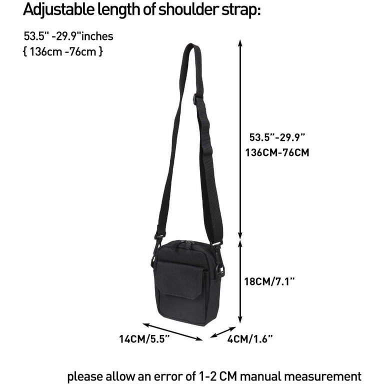 SYCNB Black Small Side Shoulder Bag Crossbody Bag For Men Women