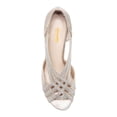 thumbnail image 2 of XYD Women Chic Rhinestone Crossed Strappy Sandals Peep Toe Studded Pumps Low Heel Prom Dance Shoes Size 4 Champagne, 2 of 4