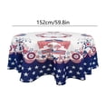 thumbnail image 3 of Nappe Ronde en Polyester, Imperméable, Résistante aux Taches, Réutilisable et Lavable, Housse de Table pour Fête Independence Day, Multicolore, 152 cm, 3 of 6