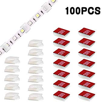 FREE POST LED Light Strip Self Adhesive Mounting Brackets and Clips 10 clips