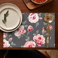 thumbnail image 5 of Pioneer Flower Floral Print Pattern Summer Placemats Table Placemats Set Of 4-Linen Kitchen Washable Placemats Table Mats 12x18 Inch Non-Slip Heat Resistant, 5 of 6