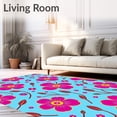 thumbnail image 2 of ODIKA 5'x7' Machine Washable Non-Slip Area Rug, Nordic Blossom Dream with Abstract Flower Mosaic Motif High Traffic Rug, Pink, 634572, 2 of 7