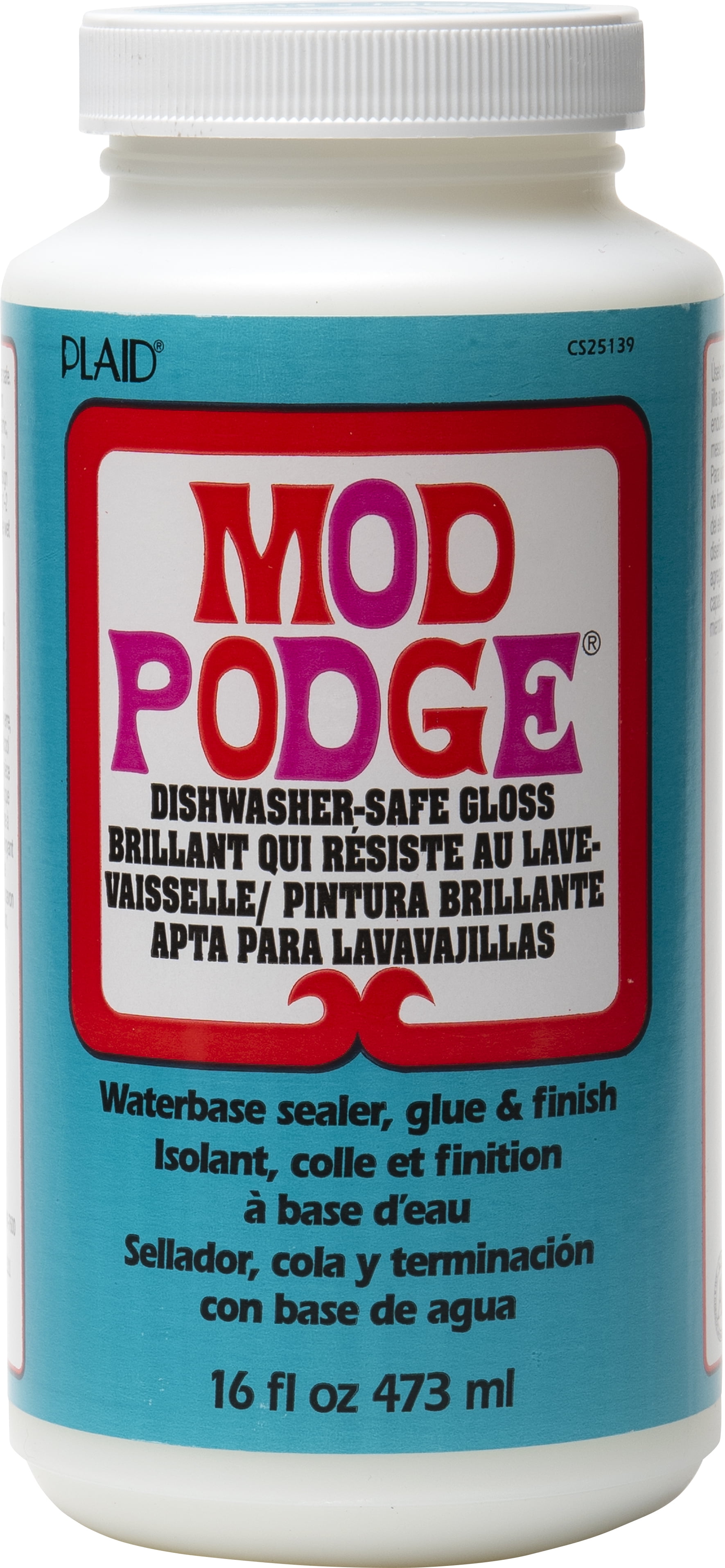 Mod Podge Dishwasher Safe Gloss Sealer, Glue and Finish, Clear, 16 fl