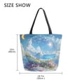 thumbnail image 5 of FORMRS Womens Canvas Tote Bag with Zipper Inner Pocket Shoulder Handbag, Crystal Ocean, 5 of 7