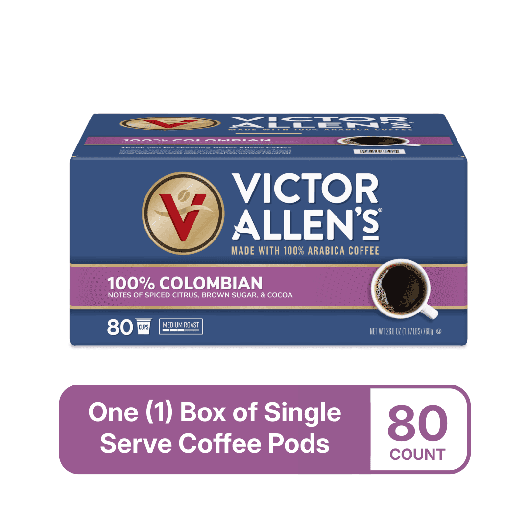 Victor Allen's Coffee 100% Colombian Coffee, Medium Roast, 80 Count, Single Serve Coffee Pods for Keurig K-Cup Brewers