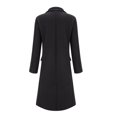 thumbnail image 6 of Yigetop Black Trench Coat Women Autumn and Winter Simple Long Sleeved Solid Color Single Breasted Woolen Jacket for Women Peacoat Womens Coat Black L, 6 of 8
