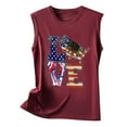 thumbnail image 4 of OAVQHLG3B Summer Tops for Women 4th of July Outfits for Women Patriotic ShirtsWomen's Fashion Round Neck Independence Day Printing Sleeveless Tops, 4 of 4