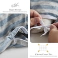 thumbnail image 3 of Simple&Opulence Jersey Knit Duvet Cover Set 100% T-Shirt Cotton Super Soft Comfy 2pcs Bedding Set with Zipper Closure(Blue and Grey Stripes,Twin), 3 of 6