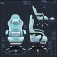 thumbnail image 2 of JKOOK Gaming Chair with Footrest, Multifunctional Desk Chair with Linkage Armrest, PU Leather, Video Game Computer Chairs with Lumbar Support, Study,Game,Office,JK08 (Mint Green), 2 of 16