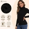 thumbnail image 4 of Joyshaper Women's Turtleneck Long Sleeve T-Shirt Basic Solid Color Slim Fit Top, 4 of 6