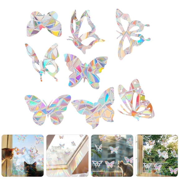 Soimiss 6Pcs Bird Anti Collision Window Stickers Multi Color Static PVC Decals for Home Decor