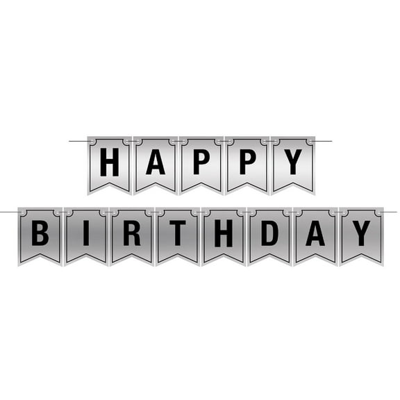 Beistle Set of 12 Foil Happy Birthday Party Hanging Banner Streamer 12'