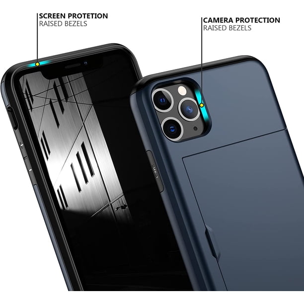 for iPhone 11 Pro Max Case with Card Holder Heavy Duty Protective