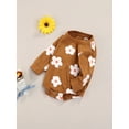 thumbnail image 3 of ZAXARRA Baby Girls Rompers, Flower Print Long-Sleeve Jumpsuit with Snaps, 3 of 9