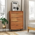 thumbnail image 4 of Gymax 2PCS 5-Drawer Dresser w/ Interlock System Metal Support Legs & Anti-tipping Kit, 4 of 10