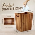 thumbnail image 2 of 2 Gallon Acacia Wooden Bin, Wastebasket – Small Trash Can, Decorative Bathroom Trash Can, Waste Basket for Bedroom, Office Garbage Can, Wood Bathroom Accessories, Boho Bedroom Decor, 2 of 6
