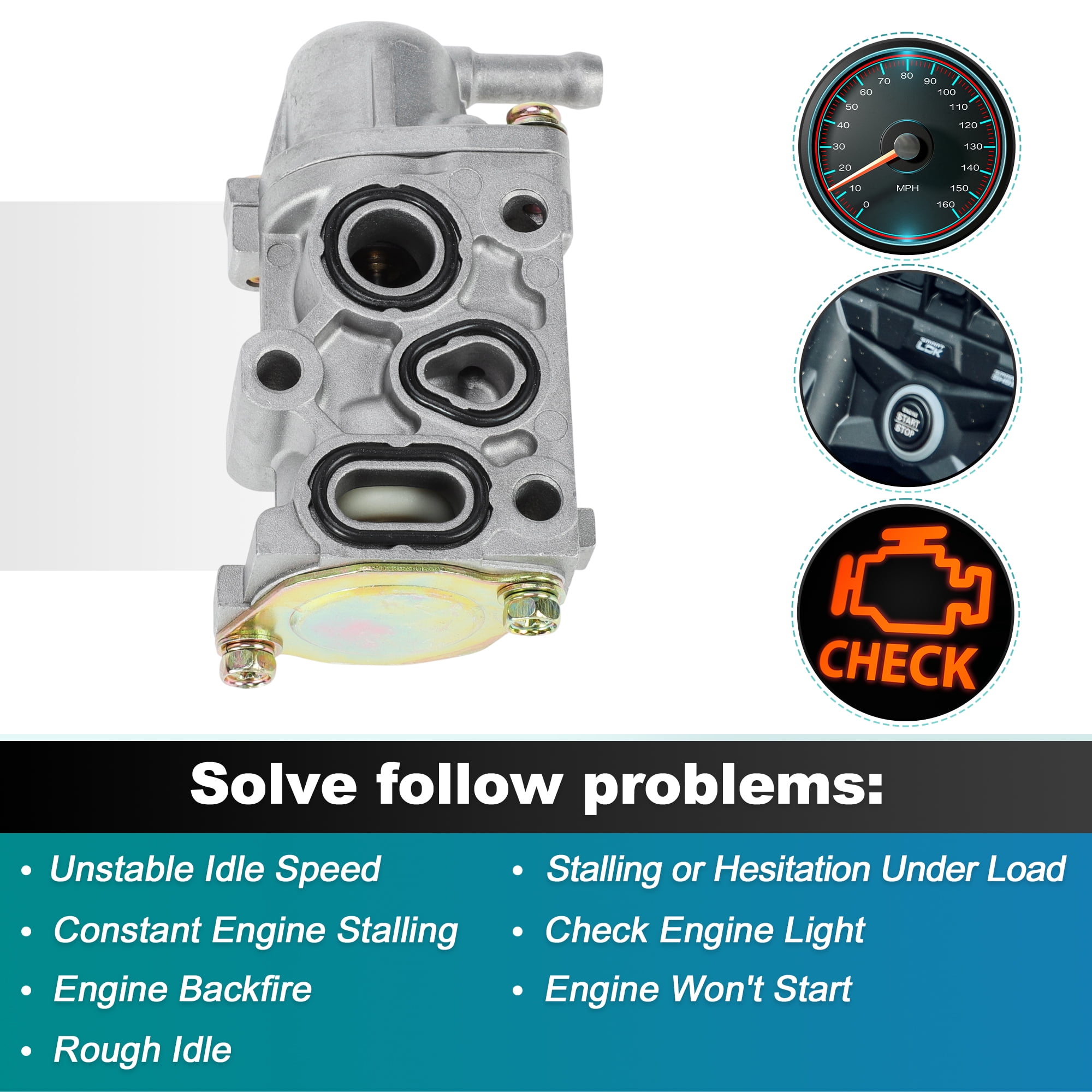 Unique Bargains Fast Idle Air Control Valve IACV for Honda CR-V 1997-2001 2.0L Idle Air Control Valve for Honda Accord 1994-1997 2.2L Replace No.16500-P0A-A00/16500-P0A-A01