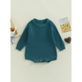 thumbnail image 3 of Musuos Baby Knit Romper, 3 6  9 12 24M Long Sleeve Crew Neck Solid Fall Winter Bodysuit for Girls Boys, 3 of 9