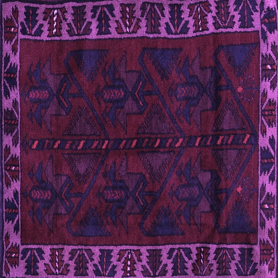 Ahgly Company Indoor Square Persian Purple Traditional Area Rugs, 7' Square