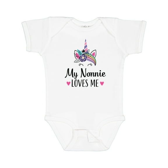 Inktastic My Nonnie Loves Me Unicorn Girls Baby Bodysuit