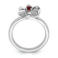 thumbnail image 2 of Sterling Silver Stackable Expressions Polished Garnet Flower Ring - Size 6, 2 of 3