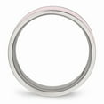 thumbnail image 2 of Stainless Steel Polished Pink Ceramic Ring Size: 8; for Adults and Teens; for Women and Men, 2 of 6