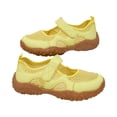 thumbnail image 5 of Domuza Women's Breathable Mesh Mary Jane Walking Shoes Adjustable Hook And Loop Strap Non Slip Rubber Sole Lightweight Casual Daily Outdoor Footwear Yellow 6.5（EU-37）, 5 of 6