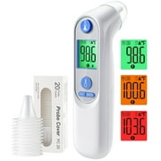 Ear Thermometer for Kids, Adults and Babies, FSA Eligible, Fever Alarm, Mute Mode, 30 Memory Recall with 21 Probe Covers - Fast Results & Easy to use, Life Time Support