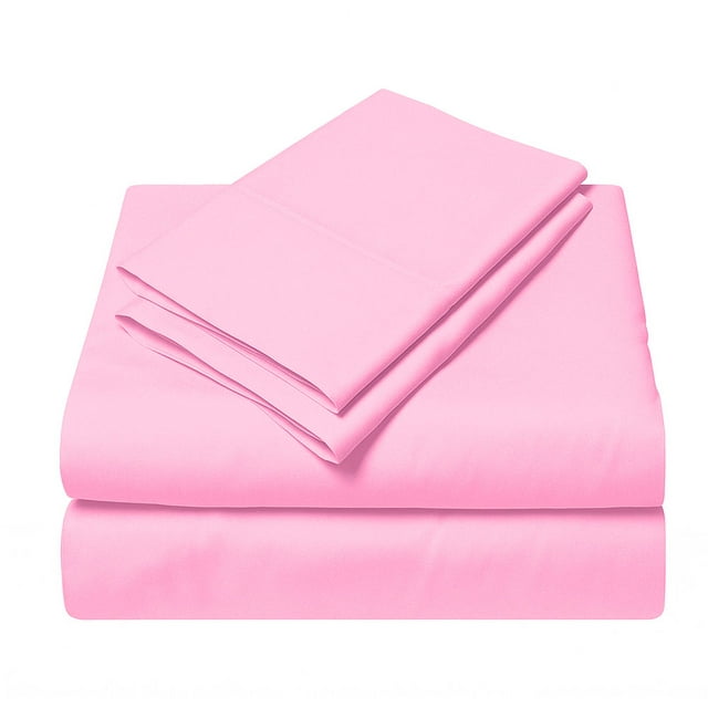 Juego de Sábanas Microfibra Suave Color Rosa pastel Talla Matrimonial | Juego 4 Piezas Ajustables y Resistentes Kyuden Home KYUDEN HOME Microfibra