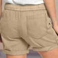 thumbnail image 6 of Luxalzxs Shorts for Women 2025 Summer Casual Elastic High Waisted Cargo Shorts Drawstring Pure Color Soft Comfy 5 Inch Inseam Shorts, 6 of 6