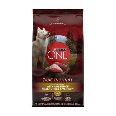 Purina ONE True Instinct With A Blend Of Real Turkey and Venison Dry Dog Food - 7.4 lb. Bag (Pack of 8)