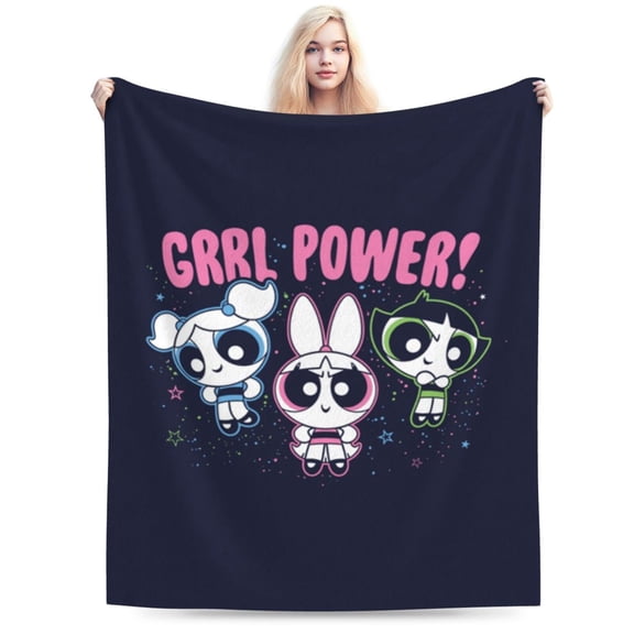 The Powerpuff Girls Bed Blanket Air Conditioner Quilt Ultra Soft Flannel Blanket All Season Fuzzy Blanket Reversible Fluffy Plush Blanket 40"X30"