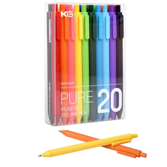 Retractable Gel Pens, 20 Assorted Colors