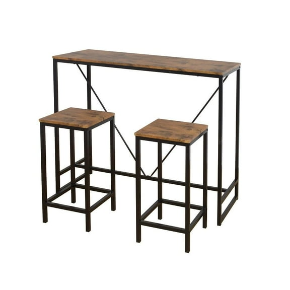 Desayunador Mainstays con barra y 2 bancas tipo industrial