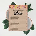 thumbnail image 6 of Inkdotpot 50-PackRustic Kraft FloralHow Well Do You Know The Bride Bridal Shower Bachelorette PartyGameWho Know The Bride Best ActivityCards, 6 of 7