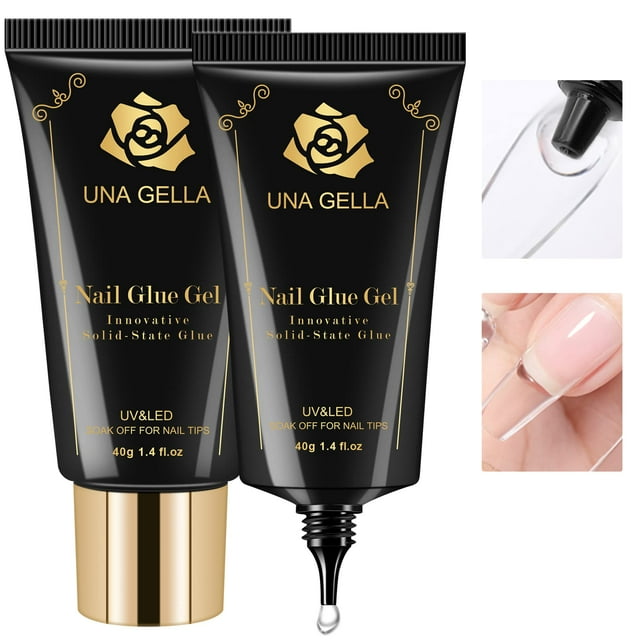 Pegamento de uñas UNA GELLA GEL, 80 ml, superfuerte para uñas acrílicas