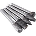 thumbnail image 1 of Rotary Burr, 5 Pieces Tungsten Steel Grinding Burr 6mm Shank 10mm Head Rotary Cutter Bits Kit Electric Drill Grinding Rotary FilesRotary Burrs, 1 of 5