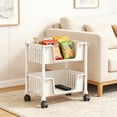 thumbnail image 6 of Tepsmf 2 Tier Movable Plastic Storage Rack Large Capacity Layered Storage Rack With Wheels Living Room/bedroom/bathroom/kitchen Item Storage Rack, 6 of 6