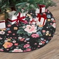 thumbnail image 3 of FMSHPON Trendy Floral Roses Xmas Christmas Tree Skirt Stand Mat for Holiday Party Decoration Indoor Outdoor 48 inches, 3 of 3