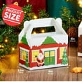 thumbnail image 4 of 20 Pack Christmas Treat Boxes for Holiday Xmas Goody, 6” x 3.5” x 6” Cookie Boxes for Gift Giving, Party Favor Supplies, 4 Designs Candy Box, 4 of 9