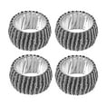 thumbnail image 4 of Maison Concepts 4PC Beaded Napkin Ring With Craft Box Black & Silver (Multi) 7.75" X 3.5" X 2.5", 4 of 4