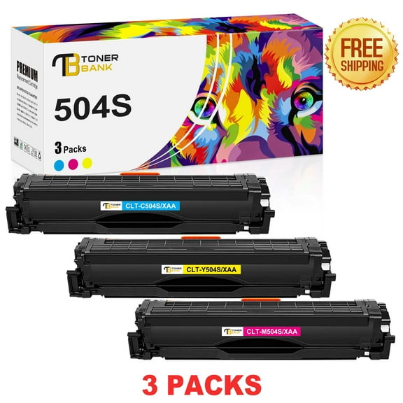 Toner Bank Compatible Toner Cartridge Replacement for Samsung 504S CLT-C504S/XAA CLT-M504S/XAA CLT-Y504S/XAA High Yield (Cyan, Magenta, Yellow, 3-Pack)