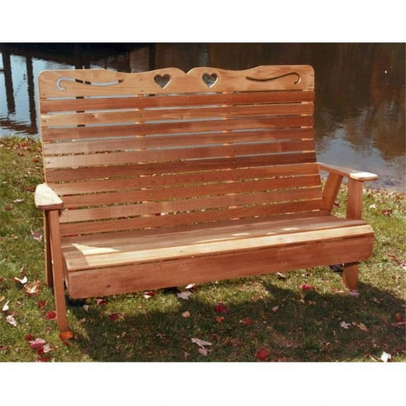 4 ft. Cedar Country Hearts Garden Bench