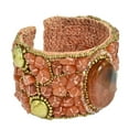 thumbnail image 2 of AeraVida Orange Oval Agate Stone Mix Beaded Cuff Bracelet Jewelry Gifts for Female, 2 of 5
