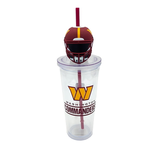 NFL Washington Commanders Acrylic Tumbler with Team Color Straw and Team Mascot Lid Enclosure
