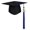 Black/Royal, variant on matte graduation cap with 2026 tassel, suitable for high school and bachelor