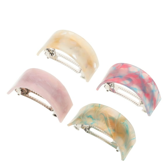 KONTONTY Trendy Acetate Spring Barrettes for Stylish Updos and Festival Accessories 4Pcs