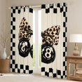 thumbnail image 2 of Erosebridal Checkerboard Leopard Print 8 Ball Bow Print Curtains Pack of 2 (42x84 Each), Sports Monogram Curtains Blackout for Kids Boys and Girls, 2 of 6
